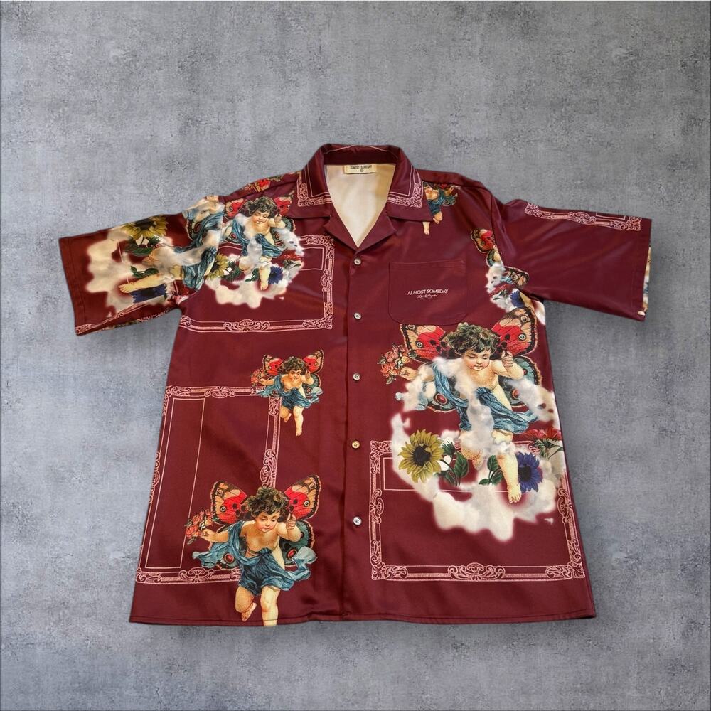 Almost Someday Red Venetian Graphic Short Sleeve Shirt Men’s 2XL
